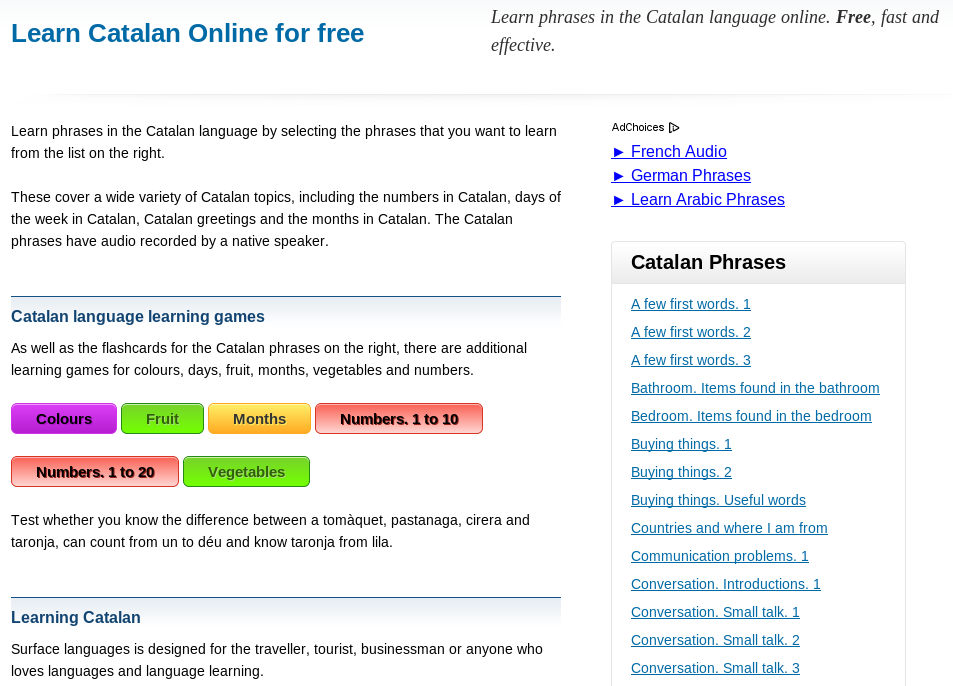 Free Catalan Audio Phrasebook, Games and Mobile Apps (Android, iOS) to Learn Basic Catalan for Travel and Living Free Catalan Audio Phrasebook, Games and Mobile Apps (Android, iOS) to Learn Basic Catalan for Travel and Living