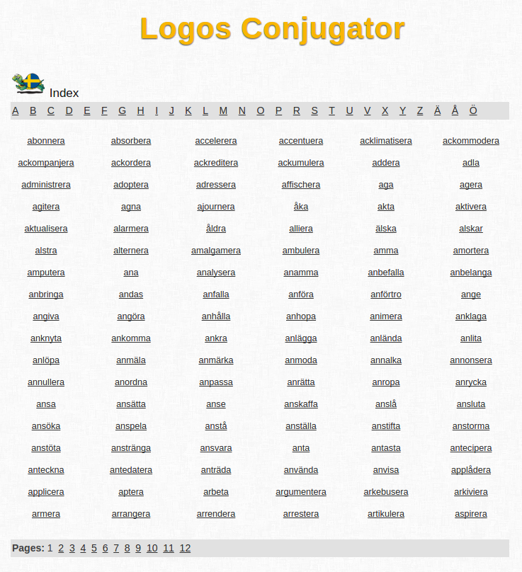 Free Online Swedish Verb Conjugation and Learning Conjugator
