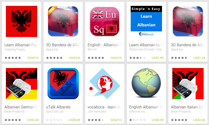 Learn Albanian with Android Apps