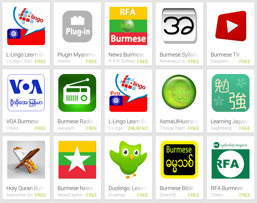 Learn Burmese with Android Apps
