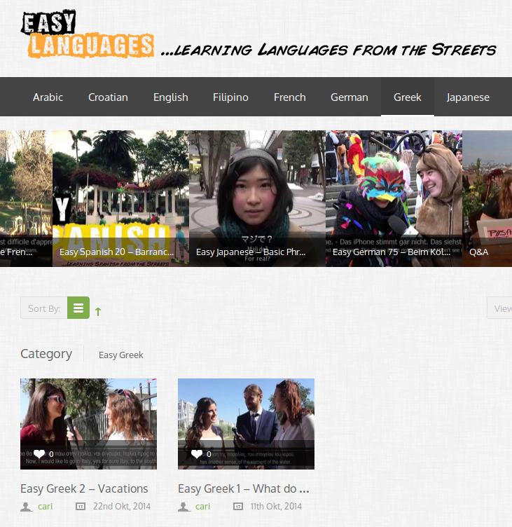 Free "Real Life" Greek Language Learning Videos with Bilingual Subtitles (English and Greek)