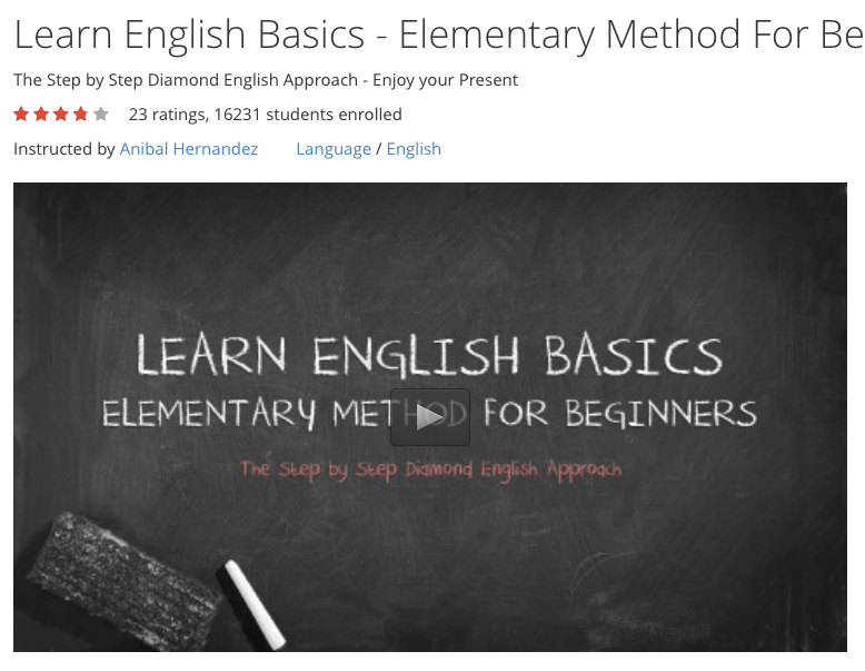 Free Video Course: Learn English Elementary Method For Beginners