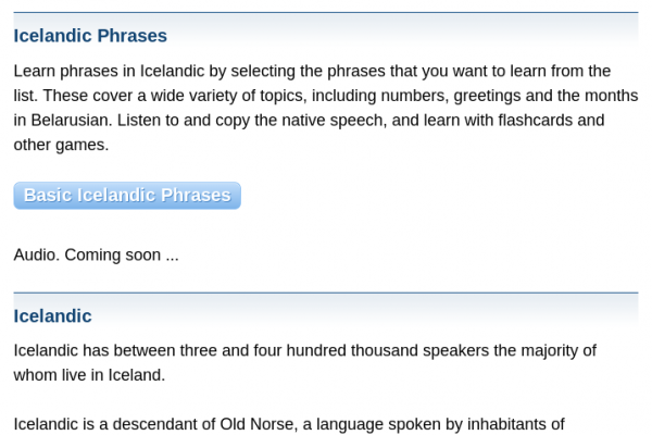 Free Icelandic Audio Phrasebook and Games to Learn Basic Icelandic for Travel and Living Free Icelandic Audio Phrasebook and Games to Learn Basic Icelandic for Travel and Living