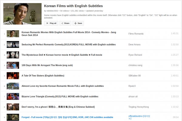 A Big List of Korean Films/Movies with English Subtitles to Watch and Learn for Free