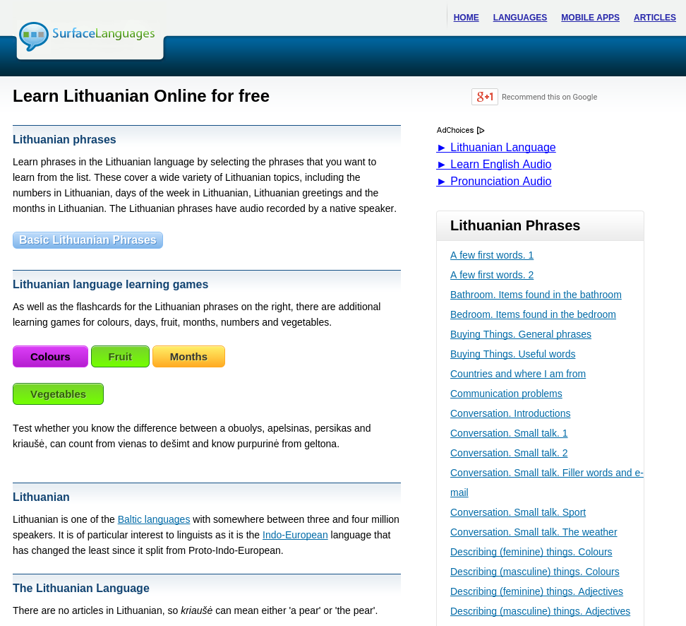 Free Lithuanian Audio Phrasebook, Games and Mobile Apps (Android, iOS) to Learn Basic Lithuanian for Travel and Living Free Lithuanian Audio Phrasebook, Games and Mobile Apps (Android, iOS) to Learn Basic Lithuanian for Travel and Living