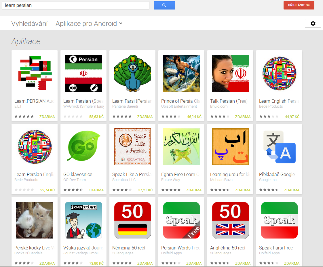 farsi language for android