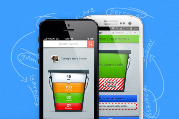 Learn Portuguese Vocabulary on iPhone and Android with the Word Bucket App