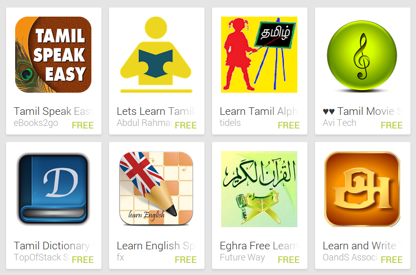 Learn Tamil with Android Apps Learn Tamil with Android Apps