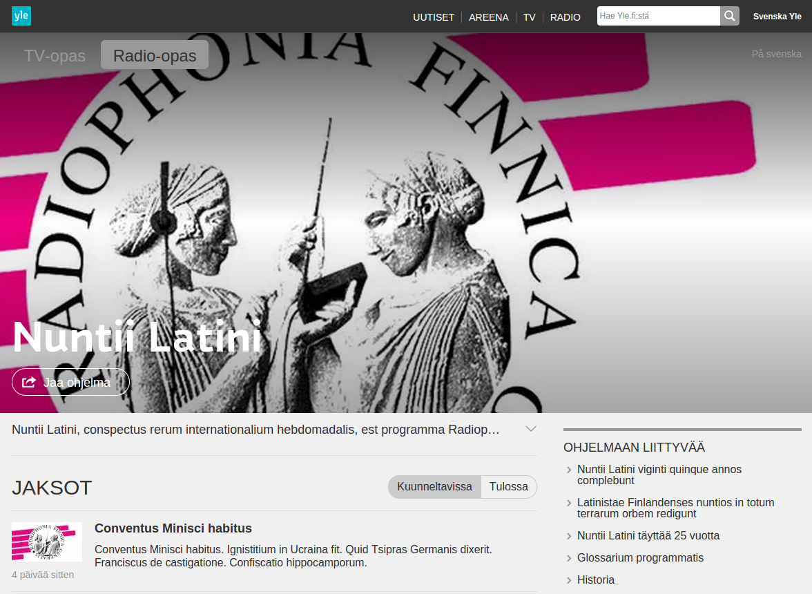 Nuntii Latini: Modern Day News in Classical Latin from the Finnish Broadcasting Company Nuntii Latini: Modern Day News in Classical Latin from the Finnish Broadcasting Company