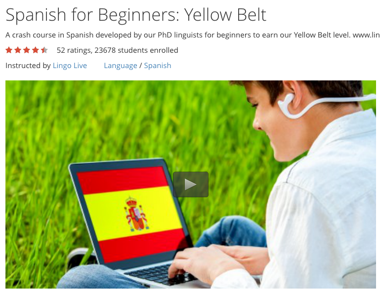 Free Course: Spanish for Beginners (Yellow Belt) Free Course: Spanish for Beginners (Yellow Belt)