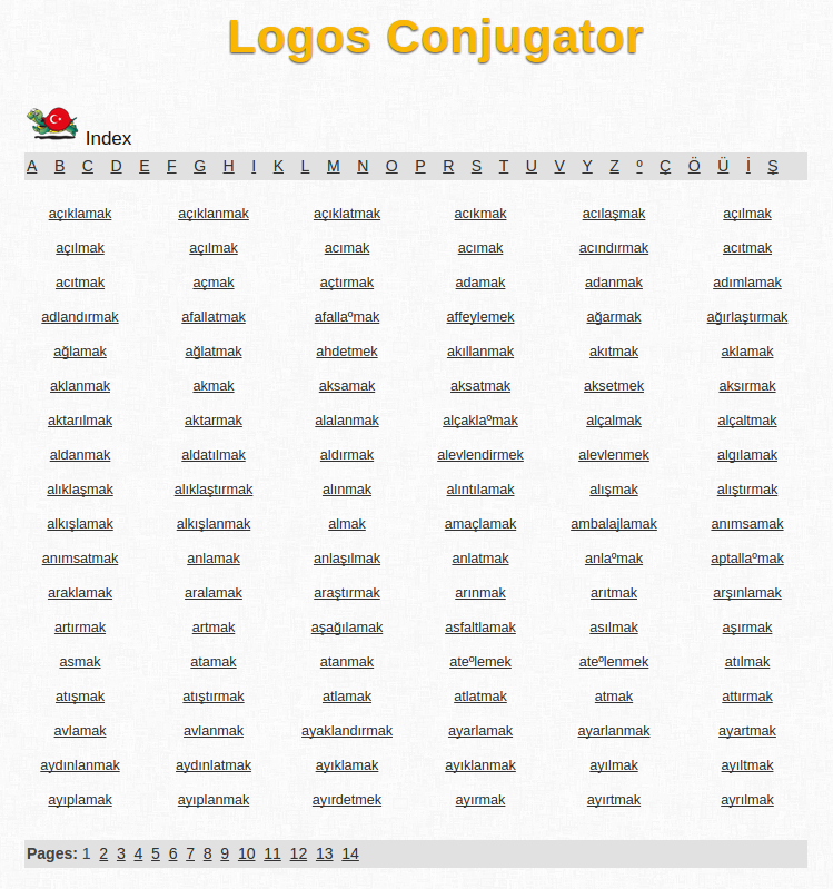 Free Online Turkish Verb Conjugation And Learning Conjugator | Free ...