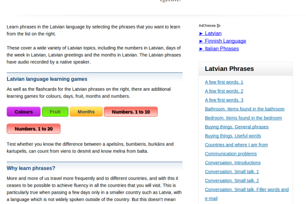 Free Latvian Audio Phrasebook, Games and Mobile Apps (Android, iOS) to Learn Basic Latvian for Travel and Living