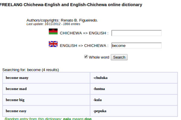 malawi to english