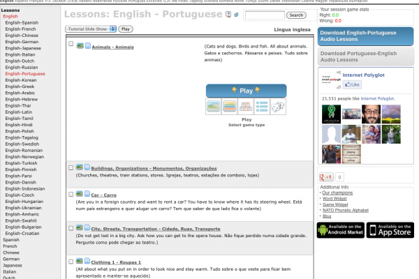 Free Portuguese App and Games for Learning Basic Vocabulary (Online, Android, iPhone & iPad)