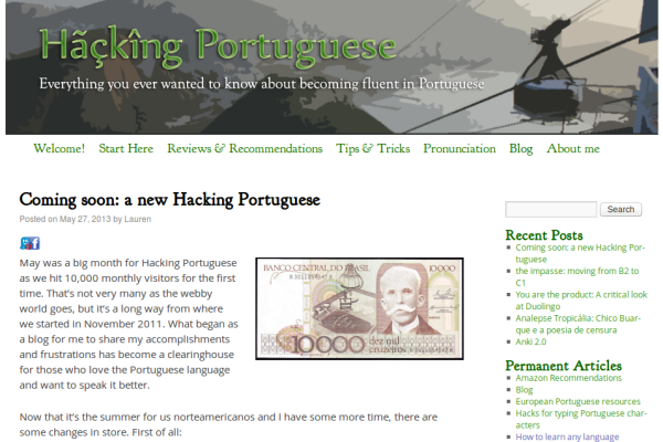 HackingPortuguese.com: Helpful Website for Portuguese Learners