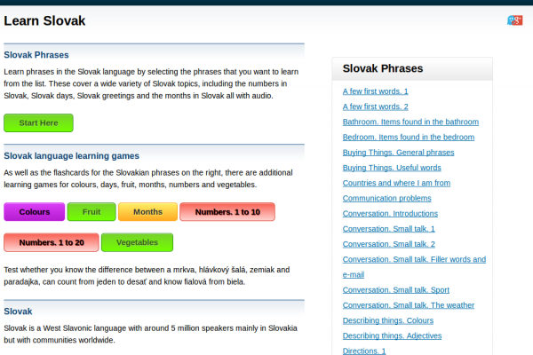 Free Slovak Audio Phrasebook, Games and Mobile Apps (Android, iOS) to Learn Basic Slovak for Travel and Living