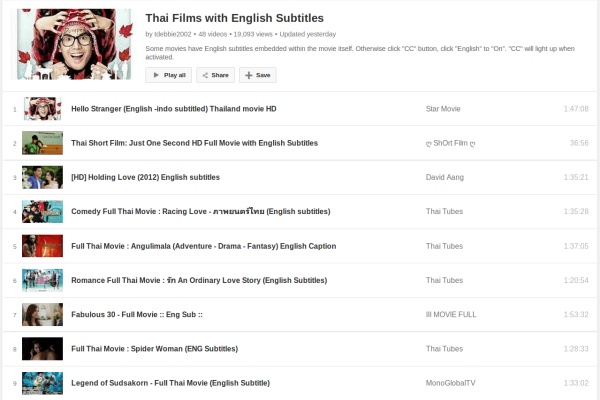 A Big List of Thai Films/Movies with English Subtitles to Watch and Learn for Free